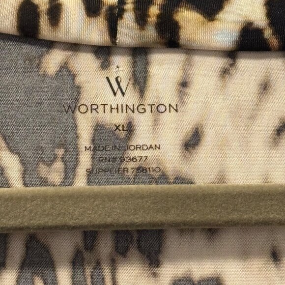 Worthington Womens Sleeveless Cowl Neck Animal Print Top Sz XL blouse - Picture 3 of 12